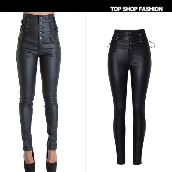 

women jeans skinny cross strap bandage pencil pants lace up high waist jeans female 2018 plus size, Blue
