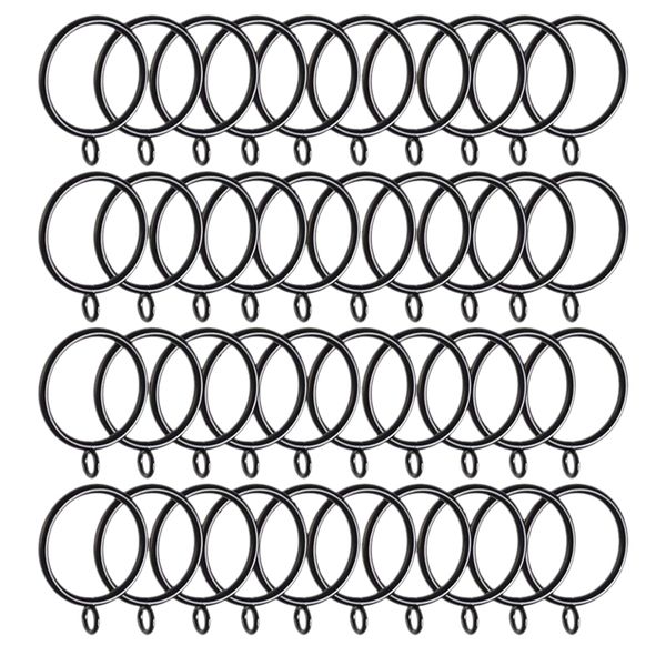 

40 pack curtain rings, 38mm internal diameter curtains rings hanging rings for curtains and rods, black