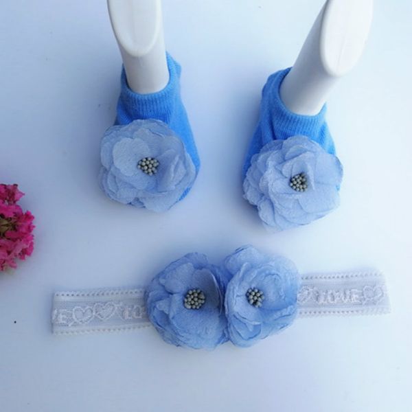 

children headdress c accessories infant accessories baby baby's first month a year of age gift socks hair band set, Slivery;white