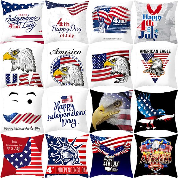 

27styles american independence day pillow case sofa cushion cover home decor seat pillowcase america flag throw pillow cover 45*45cm 4895