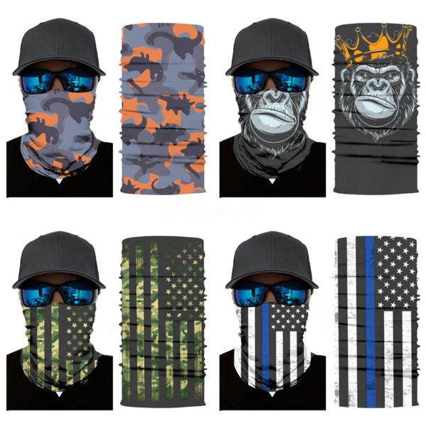 

absne 3d seamless bandanas magic cycling buffs motorcycle skull scarf face neck mask the printed halloween headband hiking skull scarf fa#40, Blue;black