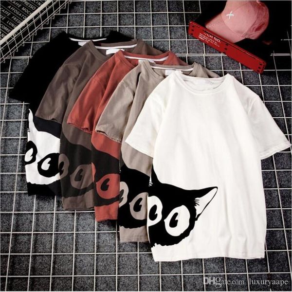 

oversize cat soft t-shirts fashion character tees shirts brand personality men women interesting casual shirts