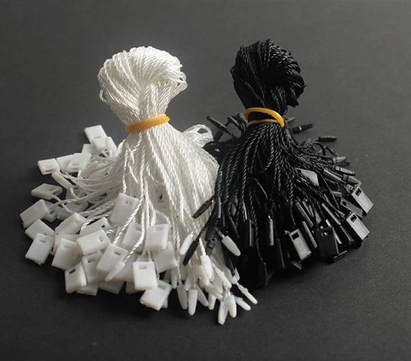 

1000шт / серия одежды тэг rope печати шнуры ханг тег ... струны для одежды запор пластиковой квадратной пряжки lable полиэфирной веревки, Black;white