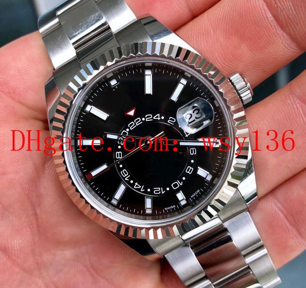 

Factory Supplier Luxury AAA Brand Sky Dweller Steel Bracelet 326934 Black Dial 18k Fluted Bezel Movement Automatic Mens Watch Wrist Watches