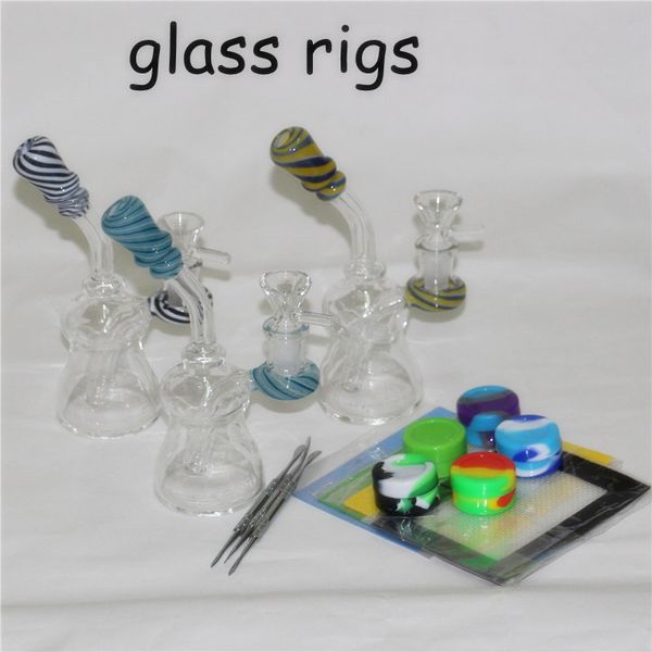 Стеклянные стаканы Bongs Mini Bubbler Bong 6,3-дюймовый мини-рециркулятор DAB Water Water Pubs Mell Oil Bubbler Piere