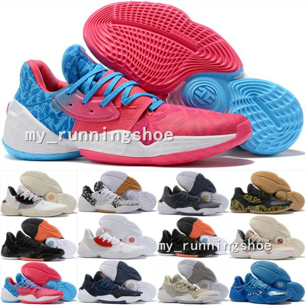 

2019 nerw harden vol.4 basketball shoes for men james ls pk bred black white sneakers sports running shoes mens designer shoes 7-12