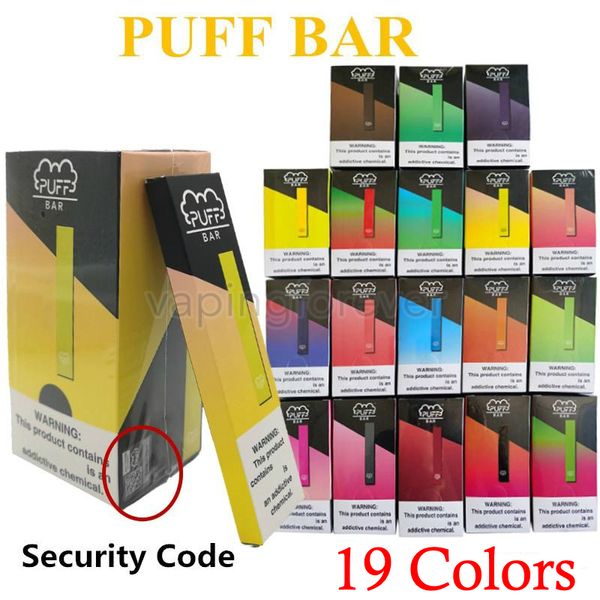 

Нового Puff Бар одноразового устройства Pod Starter Kit 280mAh Аккумулятор 1,3 мл картриджей Vape ручка с Защитным кодом Одноразовой Vape