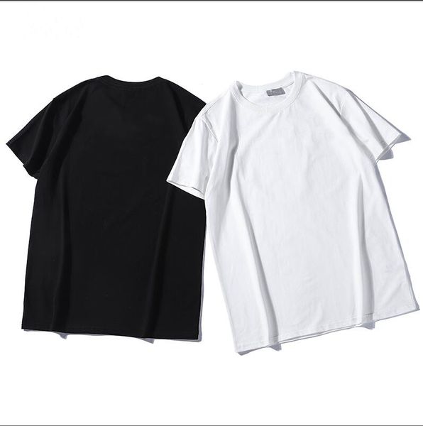 

2019di.or 100% cotton letter printed men breathable tshirt casual men's t shirt o-neck women tee shirts, White;black