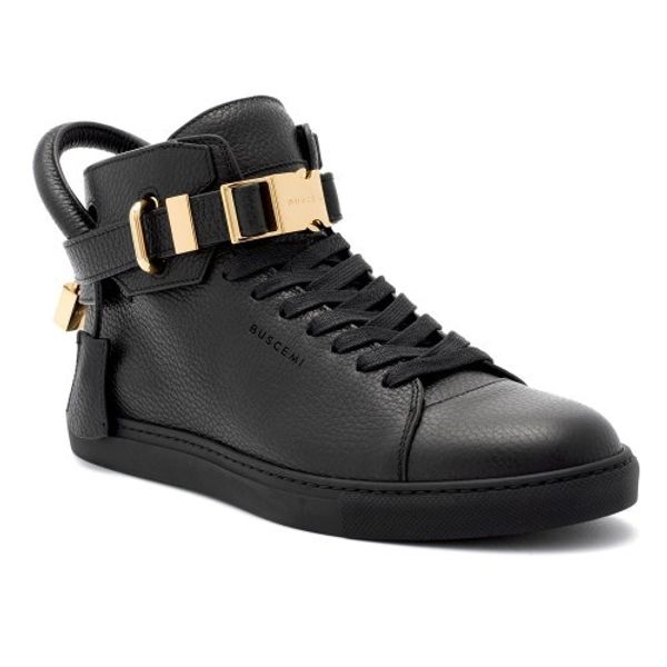 

italia pelle bovina buscemi bianco rosso nero oro blocco sneakers alte scarpe da skate uomo donna designer sport scarpe casual appartame, Black