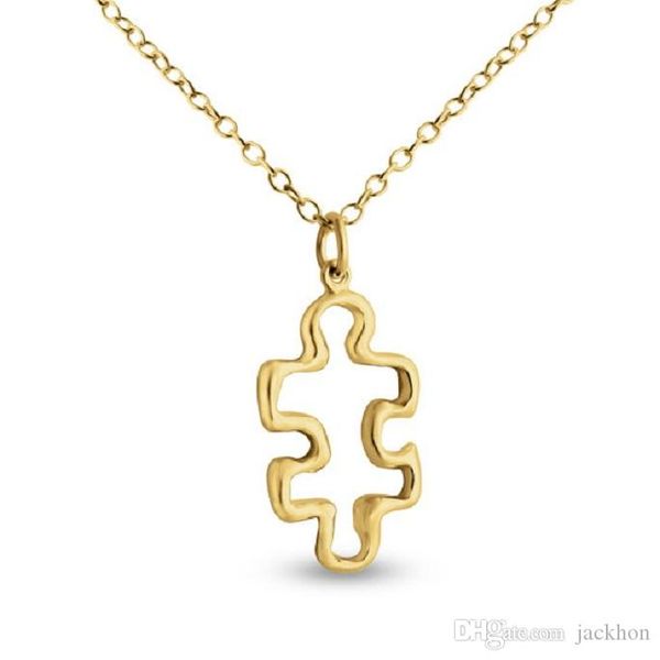 

10шт hollow outline головоломки кусок ожерелье аутизм awareness quote паззл ожерелье mentor учитель мама друзья значимые подарков, Silver