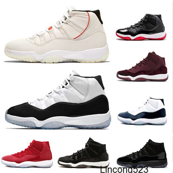 

2020 platinum tint alternate gamma concord 45 prom night xi 11s cap and gown men women basketball shoes bred mens trainers sports sneakers, Black