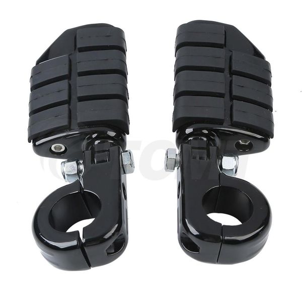 

motorcycle black/chrome 1.25" 1 1/4" highway engine guard foot peg footrest mount for touring sportster xl dyna