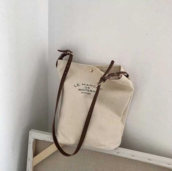 

bag new korean canvas messenger bag female tide simple literary shoulder