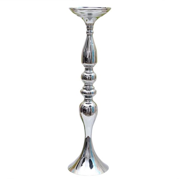 

metal candle holders flower vase rack candle stick wedding table centerpiece event road lead candle stands-silver
