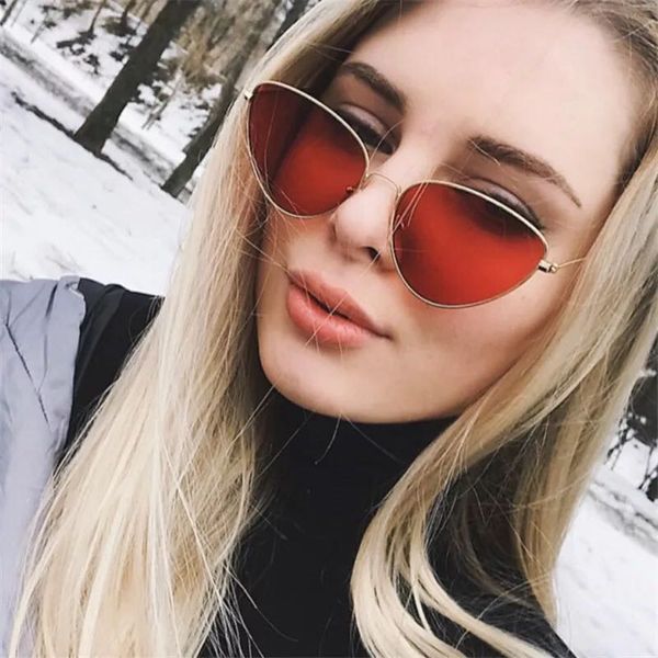 

small vintage cat eye sunglasses women vintage red black sun glasses female ladies cateyes sunglass 2020 retro glasses, White;black