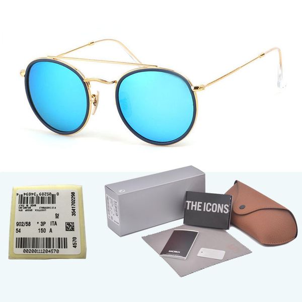 

Top quality brand designer Steampunk sunglasses men women Retail Alloy frame Mirror glass lens Oculos De Sol with cases and box