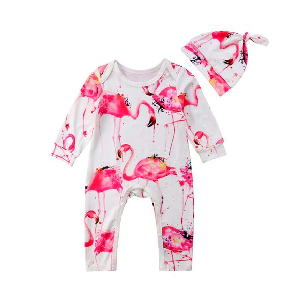 

Newborn Girl Long Sleeve Flamingo Romper Jumpsuit Baby Clothing Cotton Kids Girl Clothes