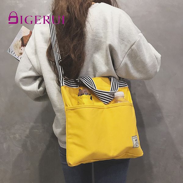 

digerui women's handbag canvas tote bag 2020 new striped and printed shoulder canvas bag double pocket fashion casual