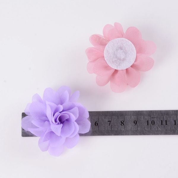 

hair accessories fashion 100pcs/lot 2" mini chiffon flowers for baby girls headbands clips diy women children home decor, Slivery;white