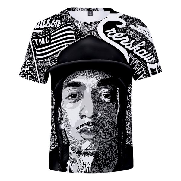 

3d nipsey hussle print summer t-shirts women/men clothes casual 2019 new short sleeves tshirts plus size 4xl, White;black