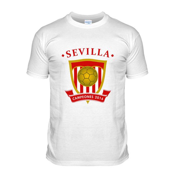 

new brand clothing t shirts 100% cotton sevilla footballer champions soccers funny clothing casual short sleeve t shirts, White;black