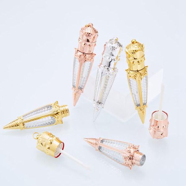 

3ml gold lip gloss lip glaze brush container makeup tool lipstick lip balm refillable bottle diy lipgloss wand tube