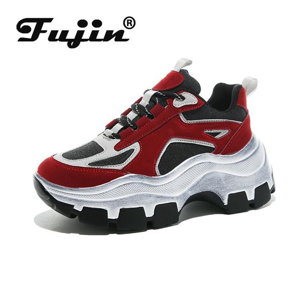 

fujin winter sneakers women dropshipping thick bottom daddy shoe thick bottom round toe breathing leisure female vulcanize shoes y200424, Black