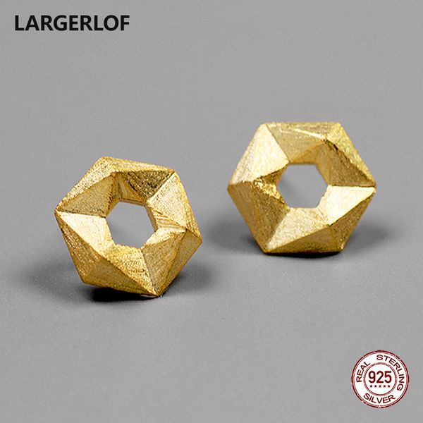

largerlof 925 silver earring handmade 925 silver jewelry fine jewelry hollow sterling earrings for women ed41104, Golden;silver