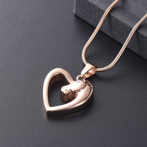 

lkj10044 rose gold color women gift necklace loss of pet ashes holder keepsake, stainless steel cremation jewelry, Silver