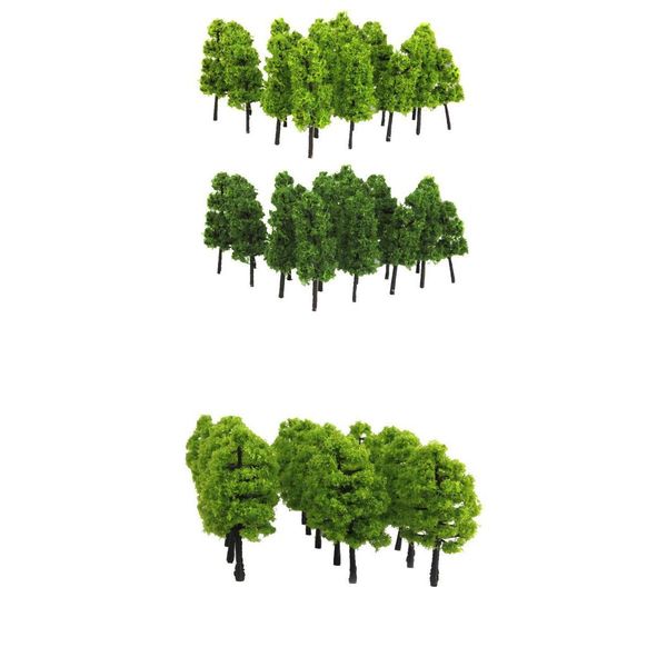 

40 pieces plastic model trees ho scale train railroad scenery 1:100 green