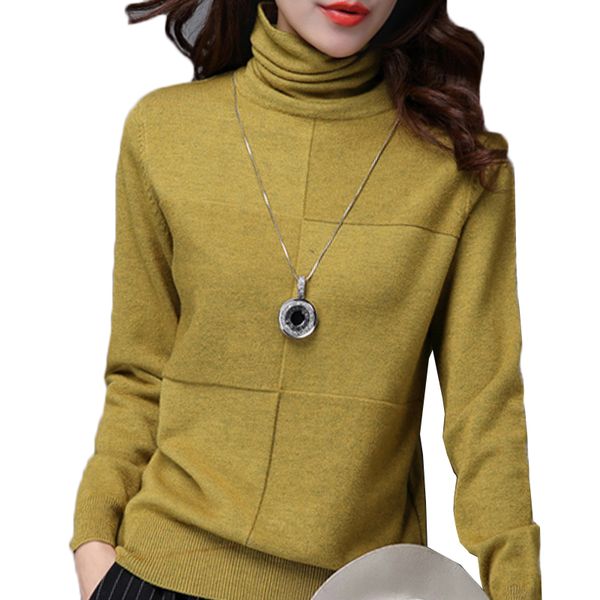 

turtleneck sweater female 2018 autumn winter knitt pullover loose long sleeve comfortable soft bottoming shirt female sweater 47, White;black