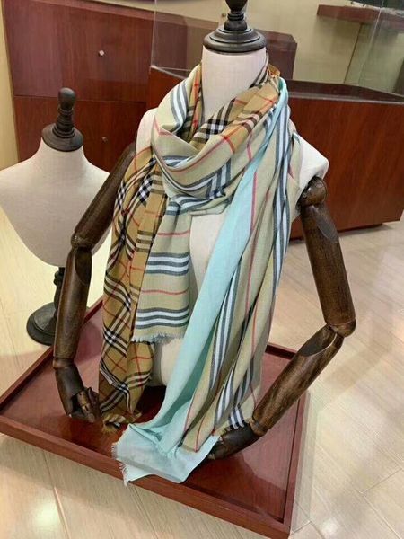 

long 100% pure cotton scarves design woman soft scarf luxury shawl selling classic men scarf size180x70, Blue;gray