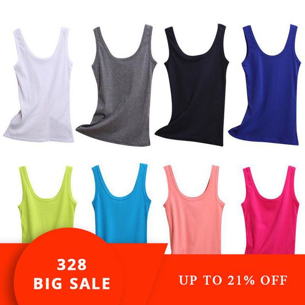 

camisole spring summer tank women sleeveless round neck loose t shirt ladies vest singlets camisole cotton ladies thin vest, White
