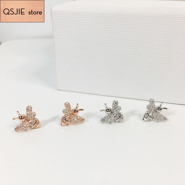 

s925 sterling silver. golden little bee lady's earrings, Golden;silver