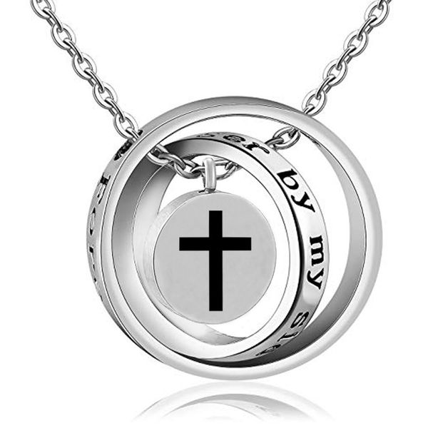 

cremation jewelry cross urn necklace pendant memorial ash jewelry-choose from 7 styles, Silver