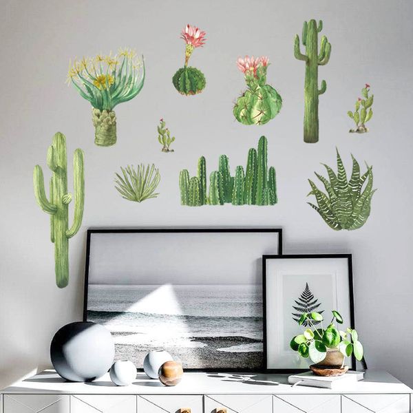 

cactus bedroom cabinet windowsill living room porch tv background wall decorative wall pasted with pvc mural