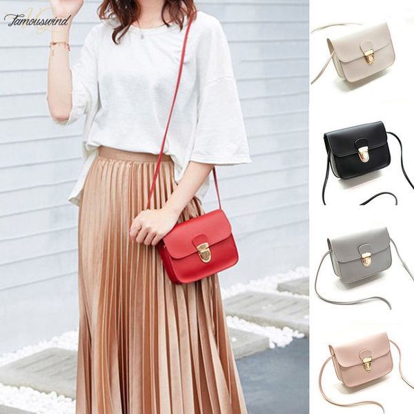 

2020 new small leather handbags women red crossbody bags lock design ladies mini shoulder messenger bags sac a main