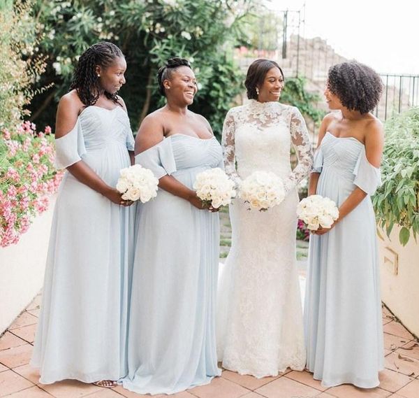 

плюс размер летнего сада свадебных гостей bridesmaids платье линия складки с плечом шифоновой лёгкая струящаяся maid честь халаты дешевого b, White;pink