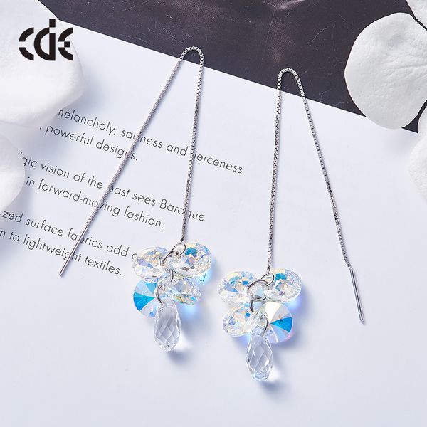 

wedding party silver s925 beaded pearl gift woman lady diamond jewelry earrings for bride acting initiation graduation cde-633, Golden