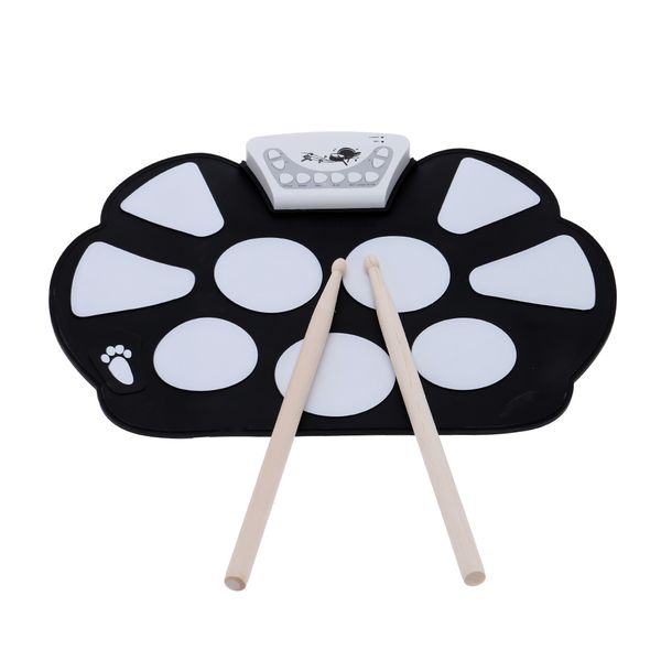 

portable electronic roll up drum pad kit silicon foldable with stick