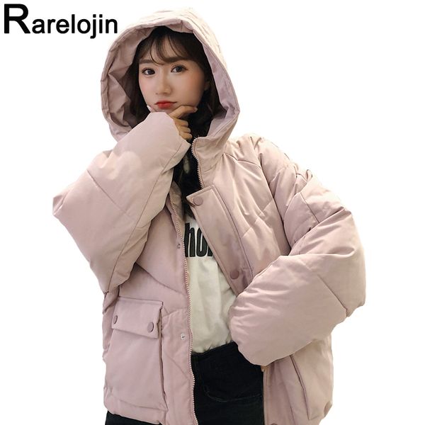 

women parkas new women fashion korean plus size outerwear hooded cotton female short winter coats jackets loose clothes, Black