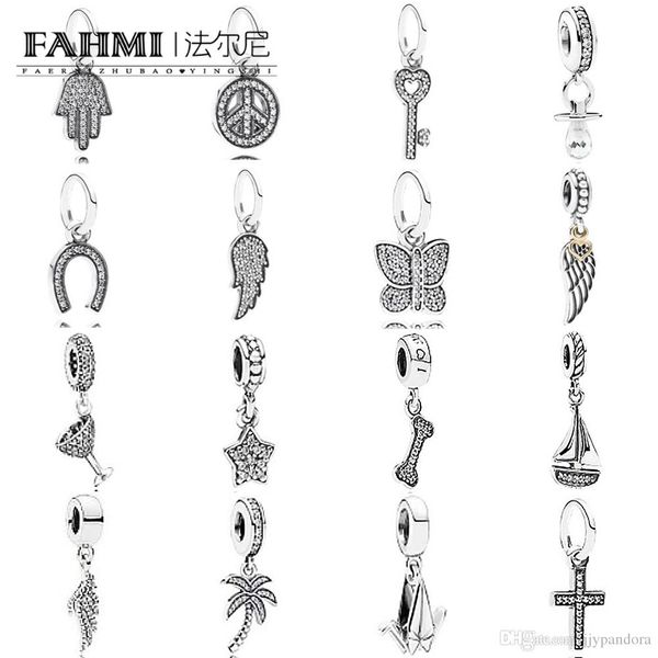 

FAHMI 100% 925 Sterling Silver 1:1 Charm Hamsa Star Pavé Dangle Symbol of Faith Pendant Angel GUIDANCE ANGEL HANGING Butterfly NIGHT OUT