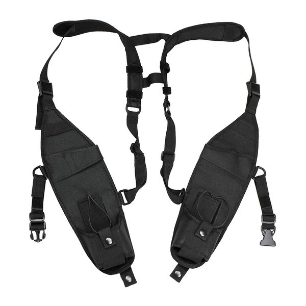 

2 way radios harness chest case +front pouches for universal walkie talkies