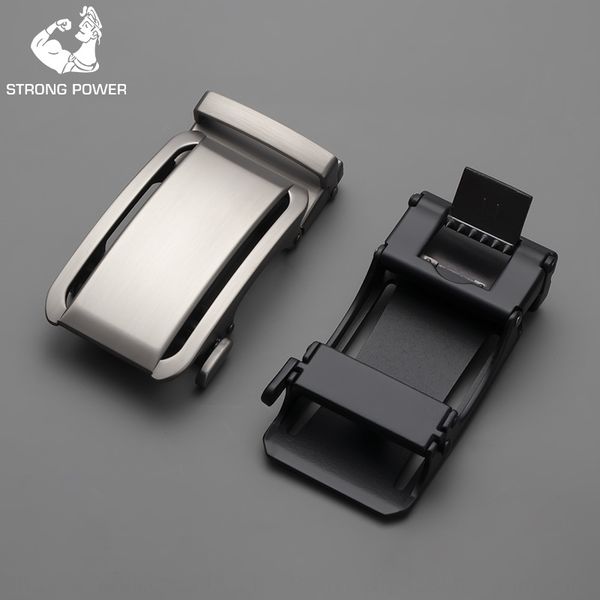 

laser spring alloy men's belt head automatic buckle belt buckle light plate matte classic style, Slivery;black
