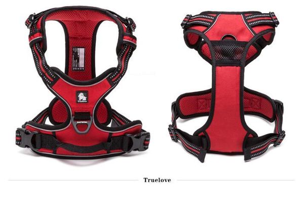 

reflective nylon large pet dog harness all weather service dog ves padded adjustable safety vehicular lead for dogs pet 111