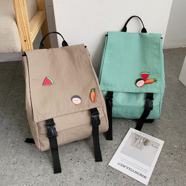 

jiulin japanese-style old girl's school bag women's double-shoulder bag korean son-based primary wind canvas tide backpack