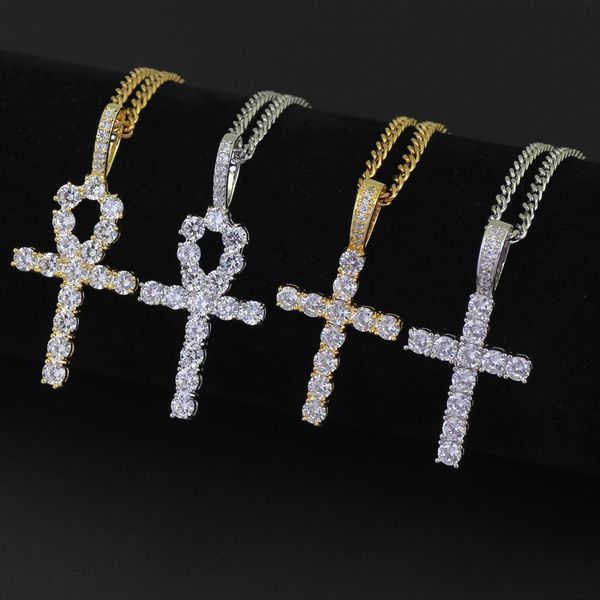 

Хип-хоп крест алмазов кулон ожерелье для мужчин женщин очарование заявление крес