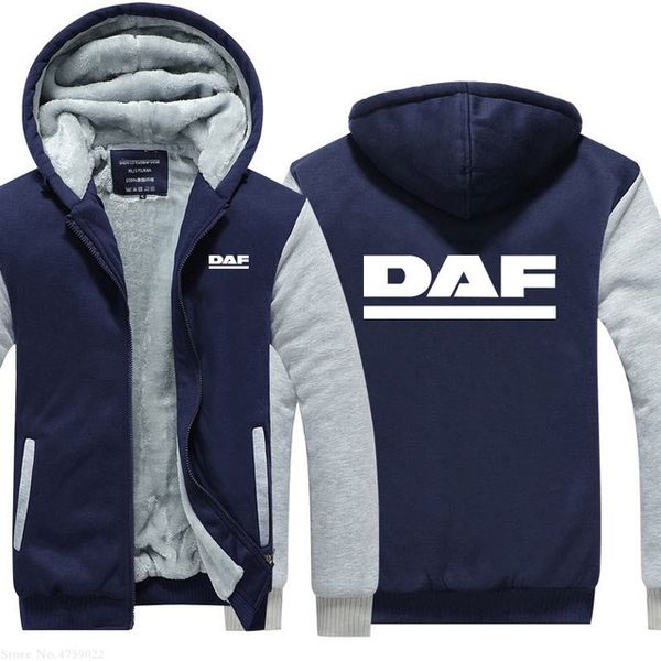 

2020 winter thicken warm hoodies men/women truck fans for daf sweatshirt casual fleece hoodie coat male jacket coat