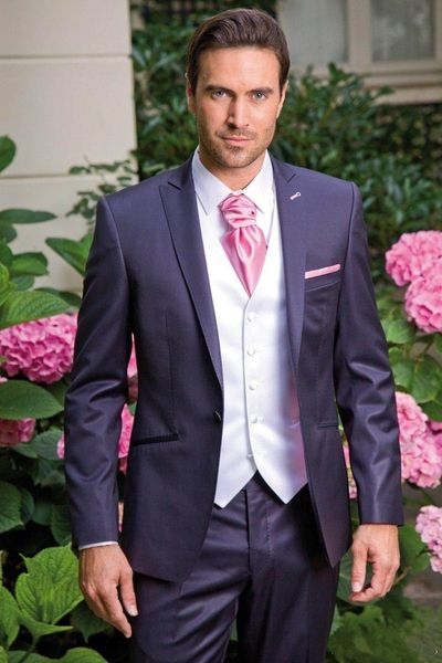 

новый модный дизайн one button синий groom tuxedos groomsmen пик нагрудные best man костюмы мужские свадебные костюмы blazer (куртка + брюки, Black;gray