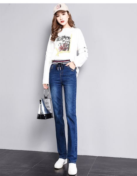 

deep blue new spring tide and women haroun pants jeans code show thin trousers